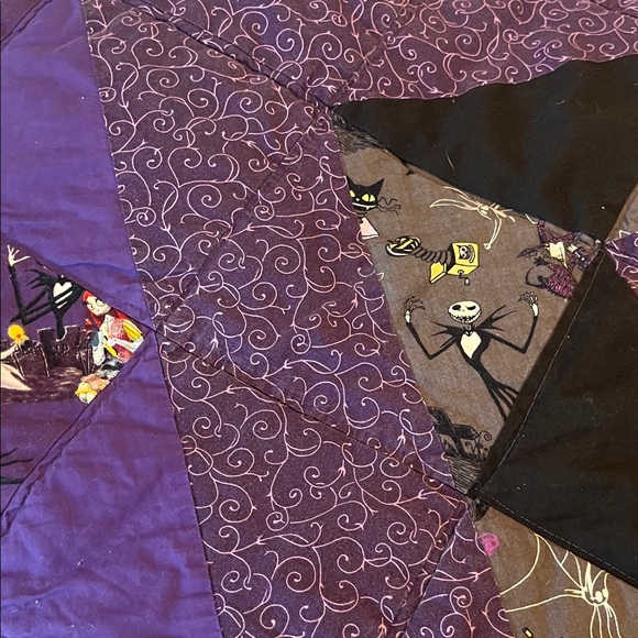 Nightmare before Christmas toddler bed Purple and Black Patchwork Quilt handmade - Picture 2 of 4